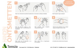 Instructiebord: Handen ontsmetten